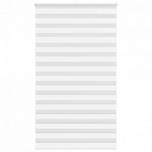 vidaXL Zebra roleta bílá 130x230 cm šířka látky 125,9 cm polyester