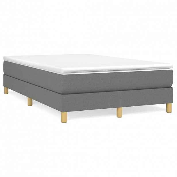 vidaXL Rám postele s boxspringem tmavě šedá 120 x 200 cm textil