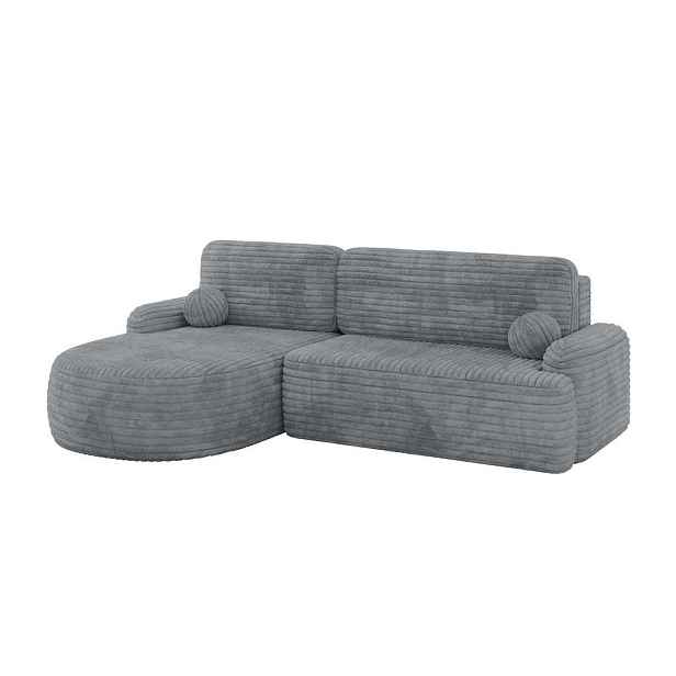 ALTDECOR ROHOVÁ SEDAČKA s funkcí spaní a úložným prostorem LIRA-L - 264x172x89 tmavě šedá