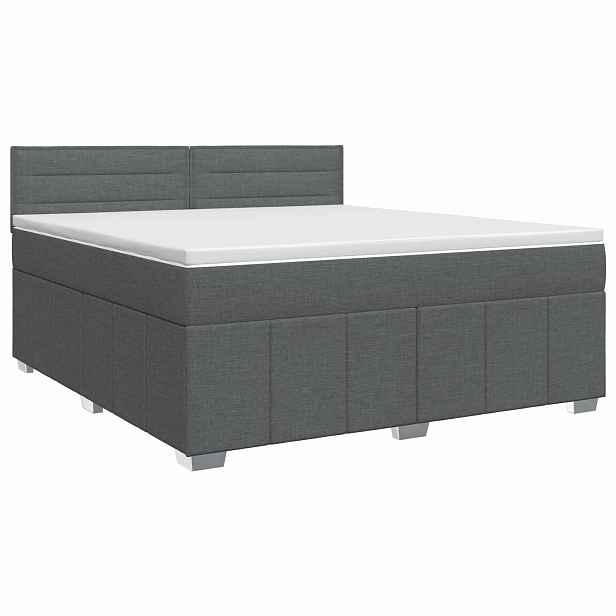 vidaXL Postel boxspring s matrací Tmavě šedá 140 x 190 cm Textil