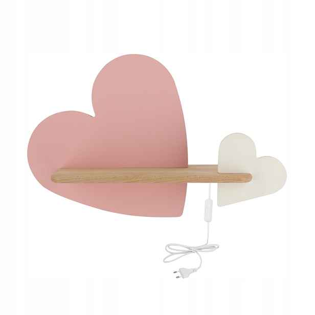 Candellux Heart Led nástěnné svítidlo 5W 4000K 250lm srdce růžové dřevěné
