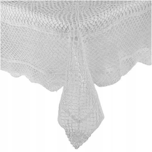 Ubrus na stůl Bílý 140x200 háčkovaný, elegantní, klasický, dekorativní 021