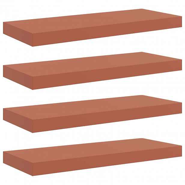 vidaXL Nástěnná polička 4 ks Červená 60 x 23,5 x 3,8 cm
