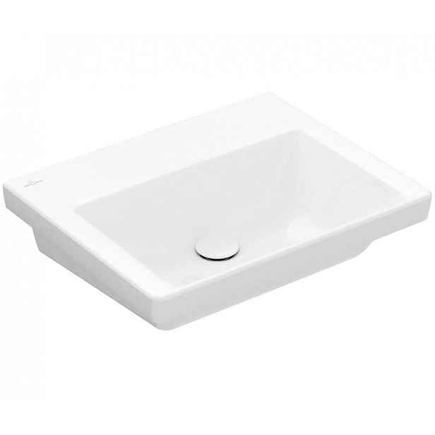 Villeroy & Boch Subway 3.0 - Umyvadlo nábytkové 55x44 cm, bez přepadu, bez otvoru pro baterii, CeramicPlus, Stone White 4A70F6RW