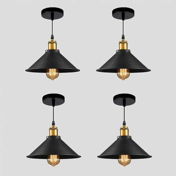 4ks průmyslové stropní svítidlo, vintage kovová závěsná lampa E27 pro farmářský dům