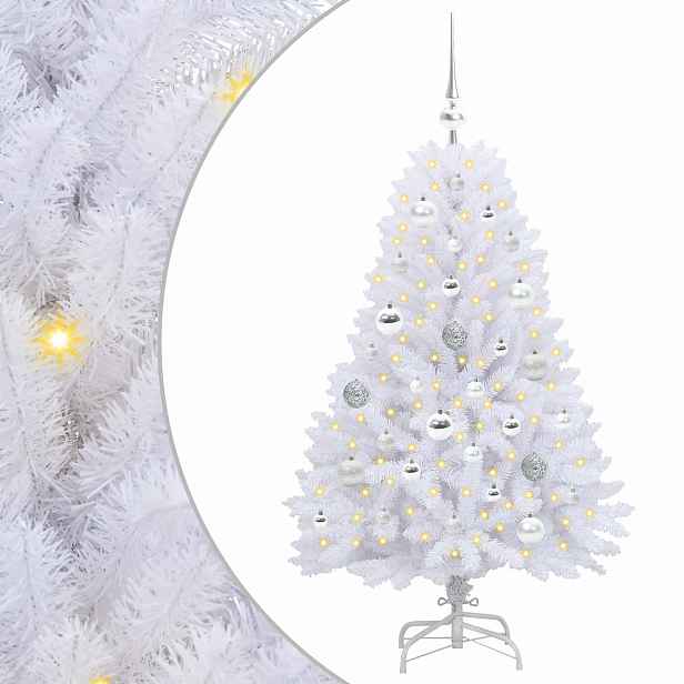 vidaXL Umělý Skládací Vánoční Strom Bílá 120 cm PVC a ocel