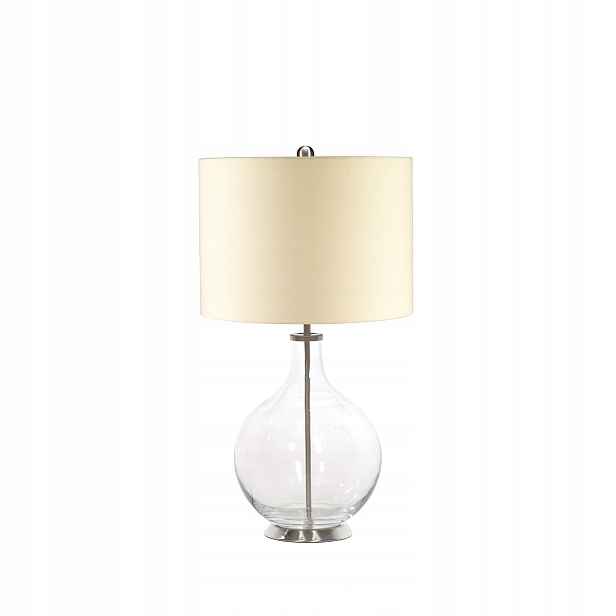 Skleněná chromovaná stolní lampa s krémovým stínidlem, ozdobná, 67 cm Elstead