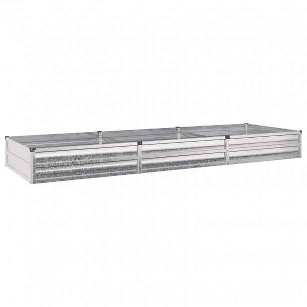 vidaXL Vyvýšený zahradní záhon Stříbrná 240 x 80 x 24 cm pozinkovaný