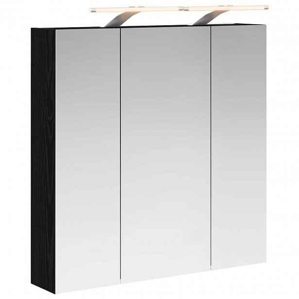 vidaXL Koupelnová zrcadlová skříň Černý dub 70 x 14,5 x 70 cm