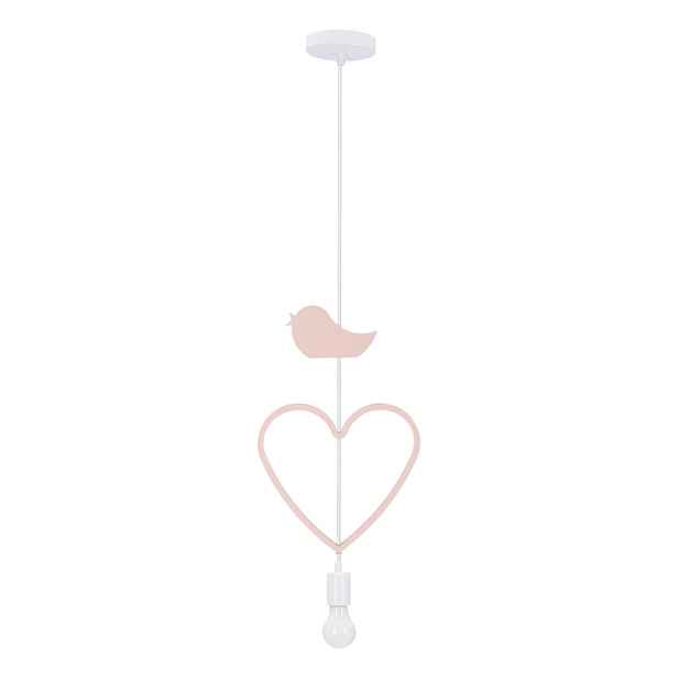 Bílý/růžový dětský lustr s kovovým stínidlem Single – Candellux Lighting