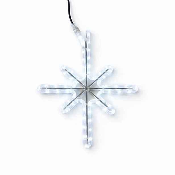 Easy Fix 2D LED světelný hvězda Polaris II., 45 × 55 cm, ledově bílá, závěsná, hliník