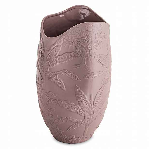 Elegantní váza Flakon Porcelánová Růžová 35 cm Styl Přírodní Dekorace