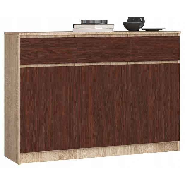 Komoda K140 3D 3 Ks Clp Pk Sonoma Wenge Akd