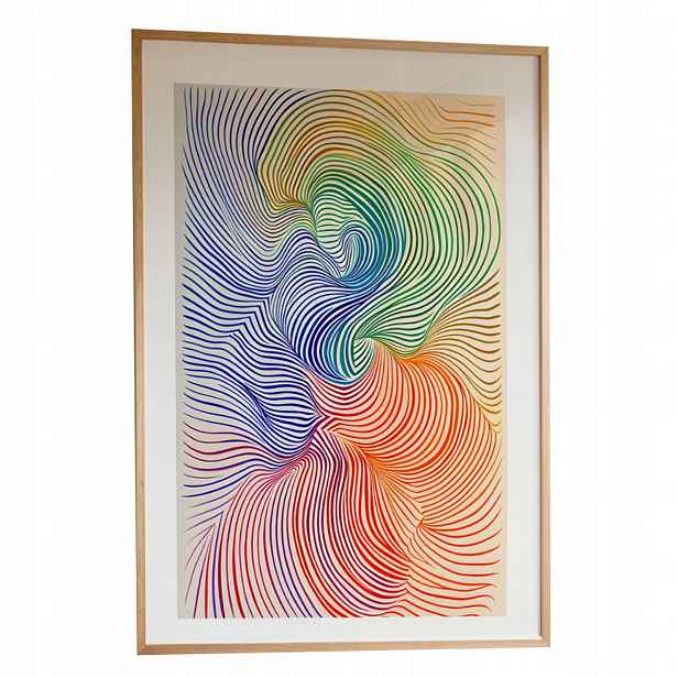 Obraz Abstrakce Duhové linie Nástěnná Dekorace Rámeček Dřevěný 30x42 cm