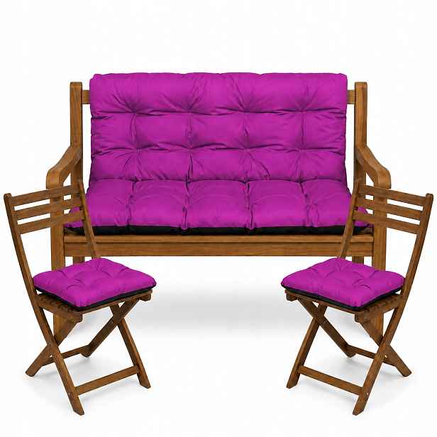 Polštář na zahradní houpačku Voděodolný 140x60x50 2x45x45 Fuchsie