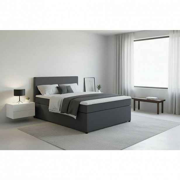 MID.YOU POSTEL BOXSPRING, 140/200 cm, antracitová