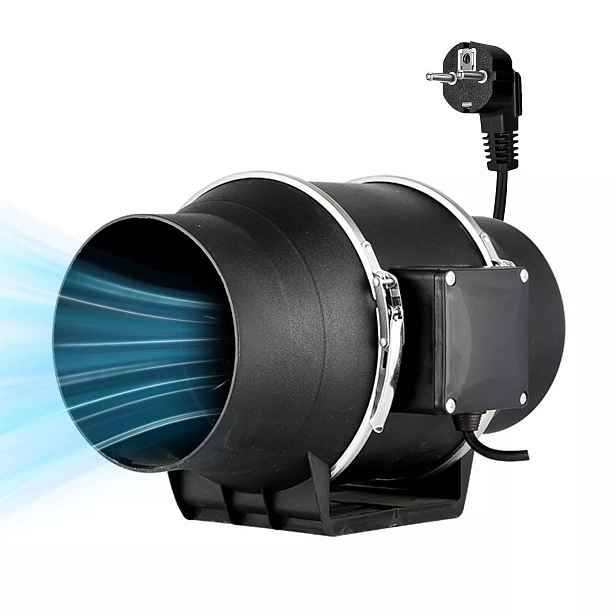 Kanálový ventilátor 220 m³/h domácí koupelnový odtahový, výkonný, tichý, 100 mm