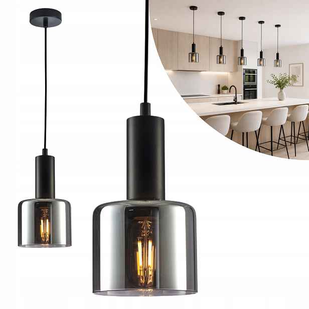 Závěsná lampa Italux Santia Led moderní černá