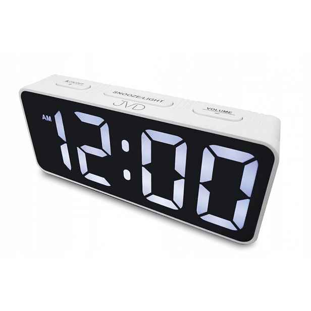 Budík Jvd SB524.3 Bílý Napájecí Zdroj Snooze Podsvícení Bílé Číslice