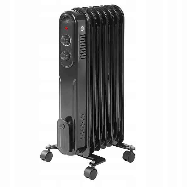Olejový radiátor černý 7 žeberový 1500W 3 stupně výkonu Polux-goldlux