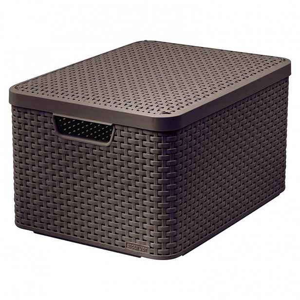 Úložný box STYLE hnědý s víkem vel. L