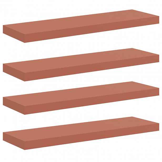vidaXL Nástěnná polička 4 ks Červená 80 x 23,5 x 3,8 cm