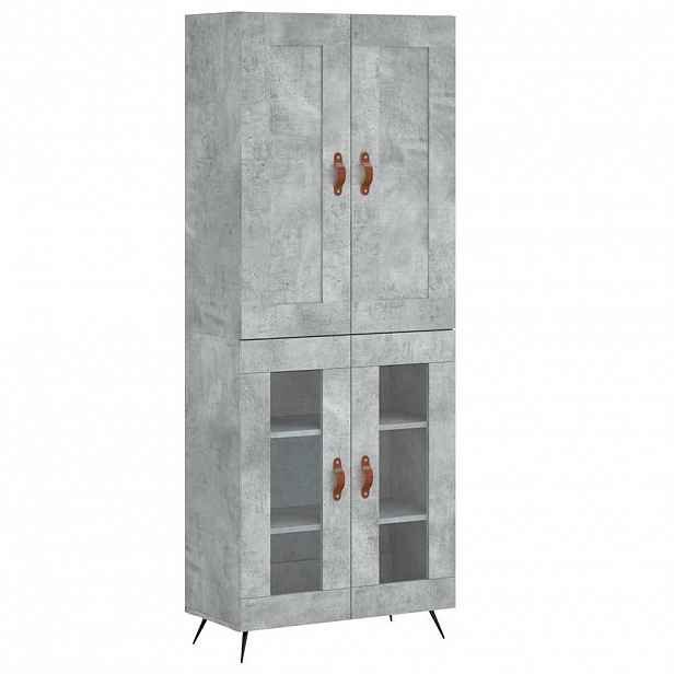 vidaXL Skříň highboard betonově šedá 69,5x34x180 cm kompozitní dřevo