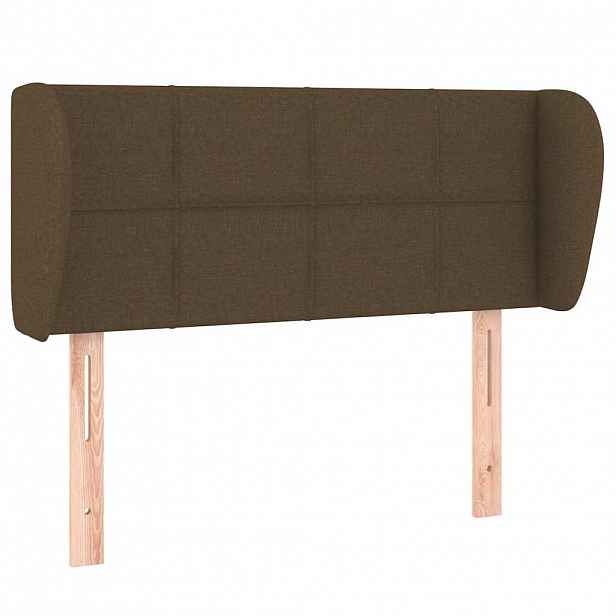vidaXL Čelo postele typu ušák tmavě hnědé 103x23x78/88 cm textil