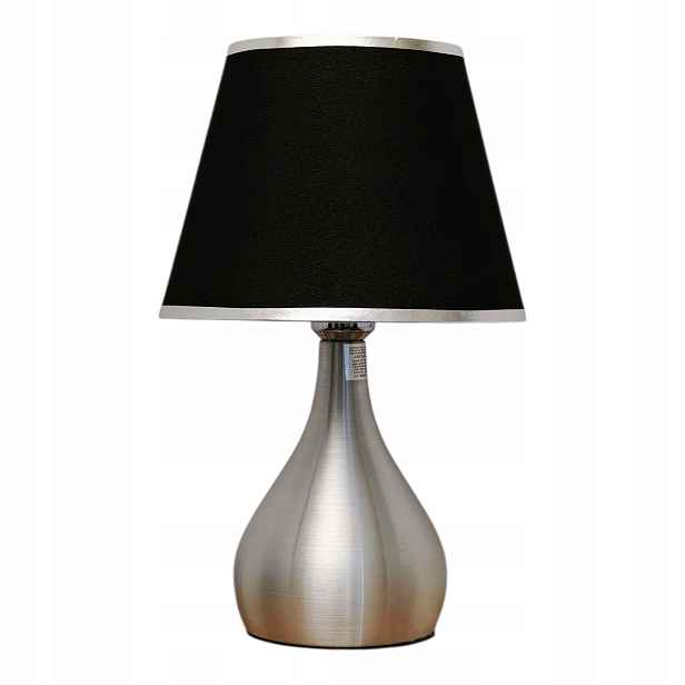 Noční lampa, dotyková, s Led stínítkem, stříbrná