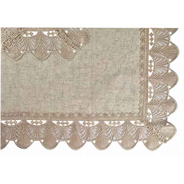 Ubrus S Gipiurou, Béžový, 140 X 220 CM, Elegantní A Elegantní Vánoční Dekorace