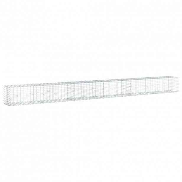vidaXL Gabionový koš s víkem 600 x 50 x 50 cm pozinkované železo