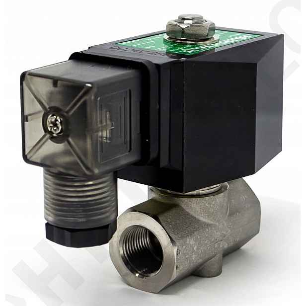 Vysokotlaký elektroventil 150 bar 3/8 Nc SS304 Peek nerezový 24VAC