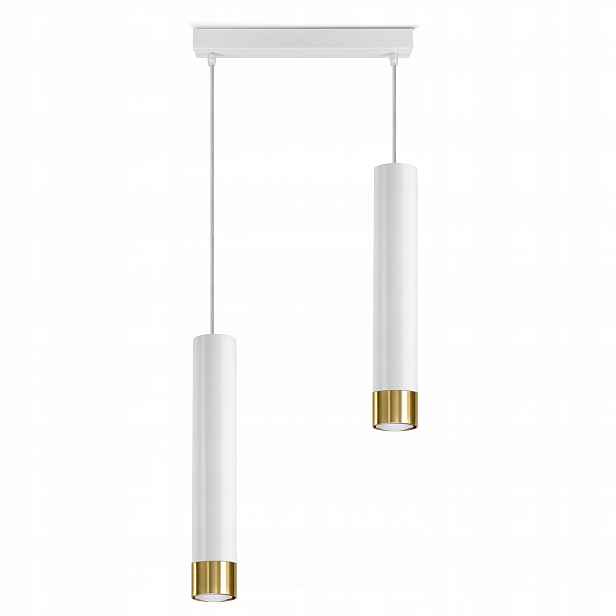Závěsná lampa Tuby Kov Bílá Zlatá Led GU10