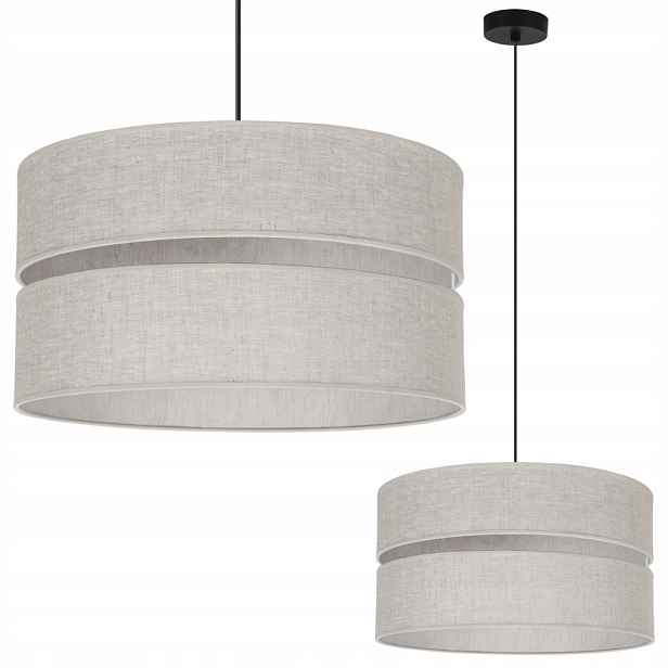Závěsné Stropní Svítidlo Lustr Velké Lněné Stínítko Boho Béžová Do Ložnice E27