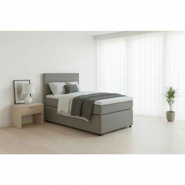 MID.YOU POSTEL BOXSPRING, 90/200 cm, šedá