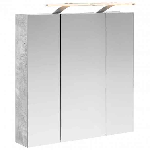 vidaXL Koupelnová zrcadlová skříň Betonově šedá 70 x 14,5 x 70 cm