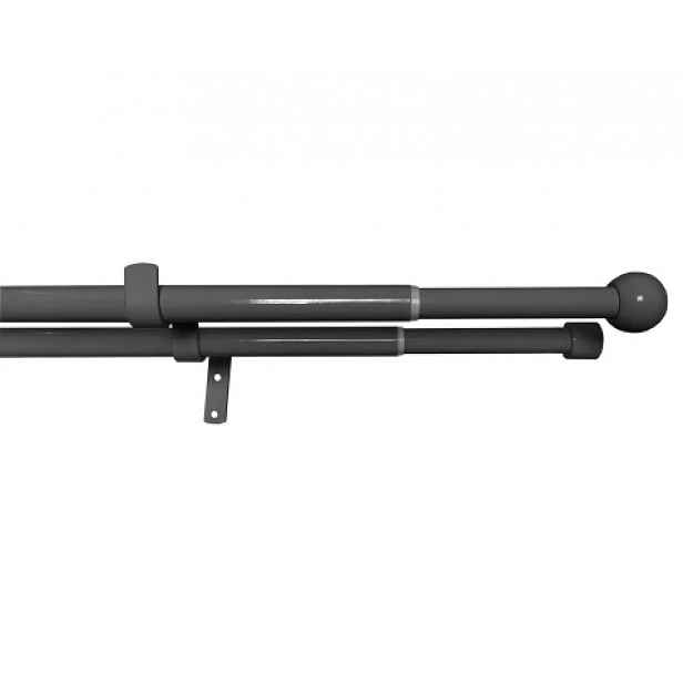Garnýž dvouřadá Lory 120-230 cm, černý nikl
