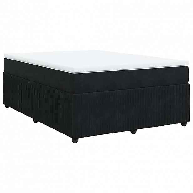 vidaXL Box spring postel s matrací černá 140x200 cm samet