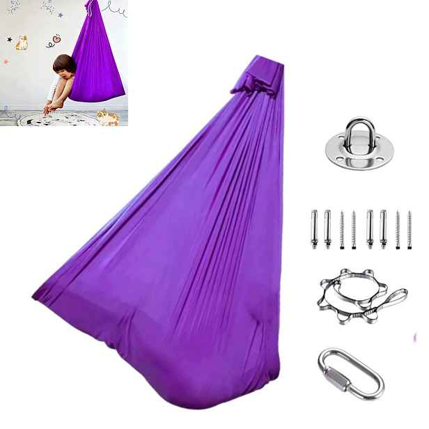 Houpací síť na jógu 280 x 150 cm odolný nylon, pro cvičení a protahování 150 kg