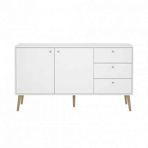Calicosy 2DVEŘOVÁ, 3zásuvková příborník s dřevěnými nohami, šířka 147,2 cm - TARP