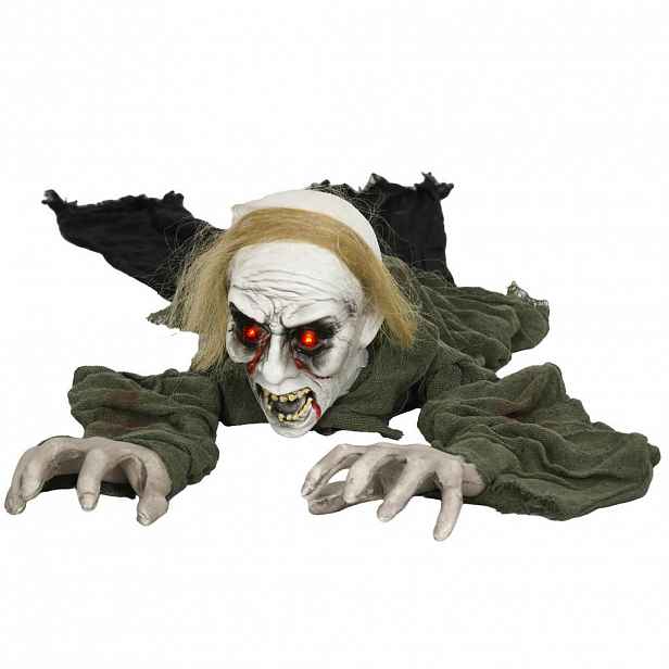 HOMCOM HALLOWEENSKÁ DEKORACE Zombie Nemrtvý halloweenský zombie se svítícíma očima
