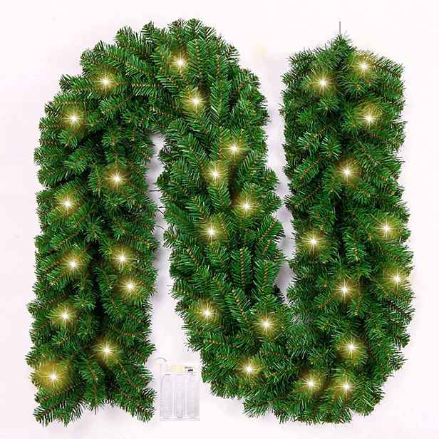 Led Vánoční Girlanda 2,7 M 50 Lampiček Šišky Bobule Zelená