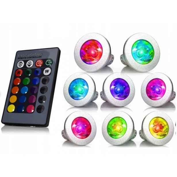 Set 8x Halogen Led Rgb Barevné GU10 +dálkový Ovladač