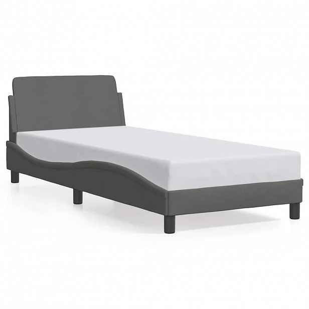 vidaXL Rám postele Dover tmavě šedá 80 x 200 cm textil