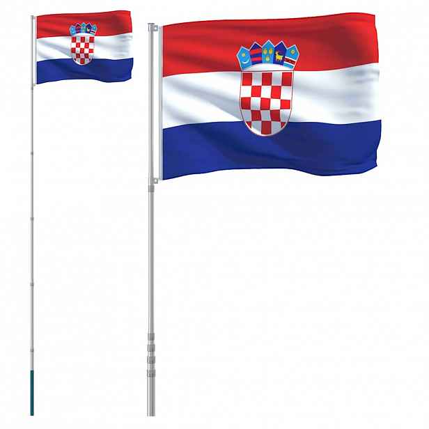 vidaXL Vlajka Chorvatska a stožár 5,5 m hliník