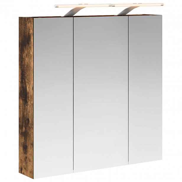 vidaXL Koupelnová zrcadlová skříň Kouřový dub 70 x 14,5 x 70 cm