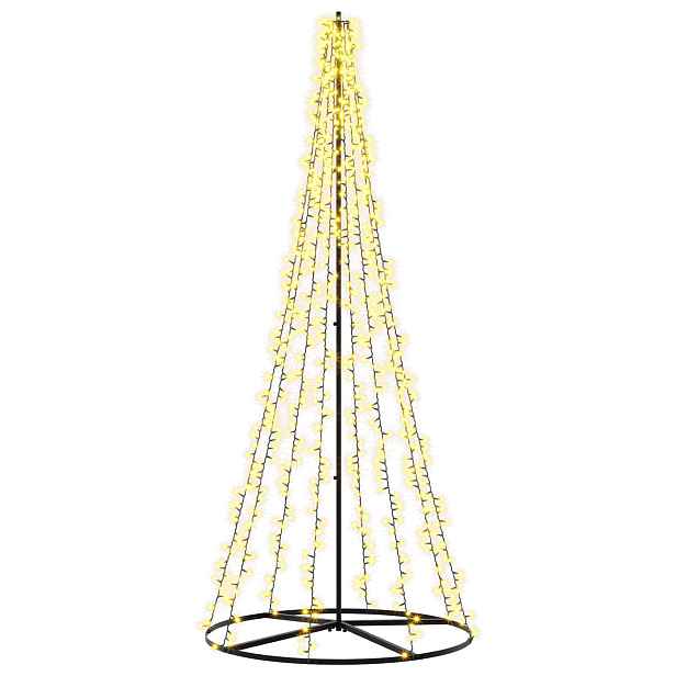 vidaXL LED vánoční strom 235 cm 1000 LED Teplá bílá Ocel Černá