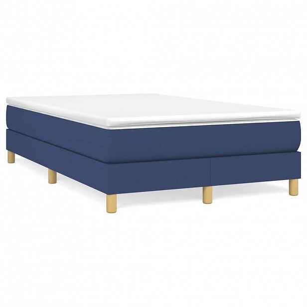 vidaXL Rám postele s boxspringem modrá 120x200 cm textil