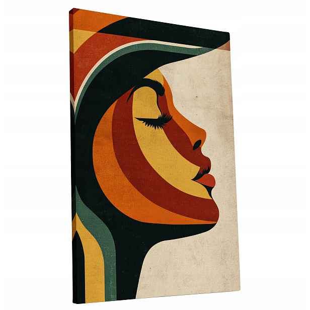 Obraz na plátně Retro Žena ve stylu 70. let do bytu, pokoje, obýváku 60x90