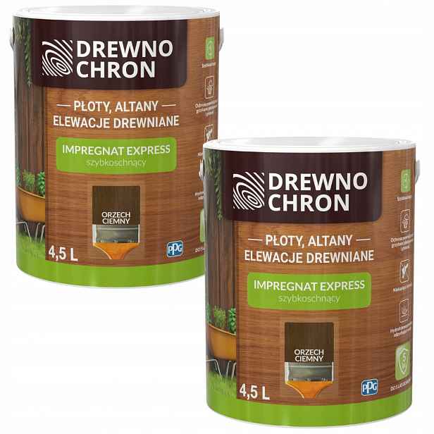 Set Drewnochron Express 2x4,5L Impregnat Na Dřevo Ořech Tmavý 9L